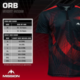 Mission Darts Orb Dart Shirt - Collarless - Lightweight - Black & Red