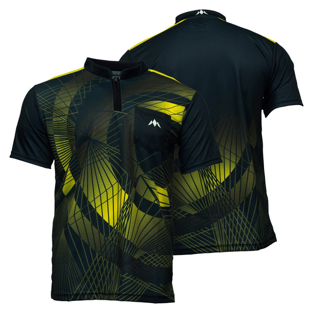 Mission Darts Orb Dart Shirt - Collarless - Lightweight - Black & Yellow - Youth