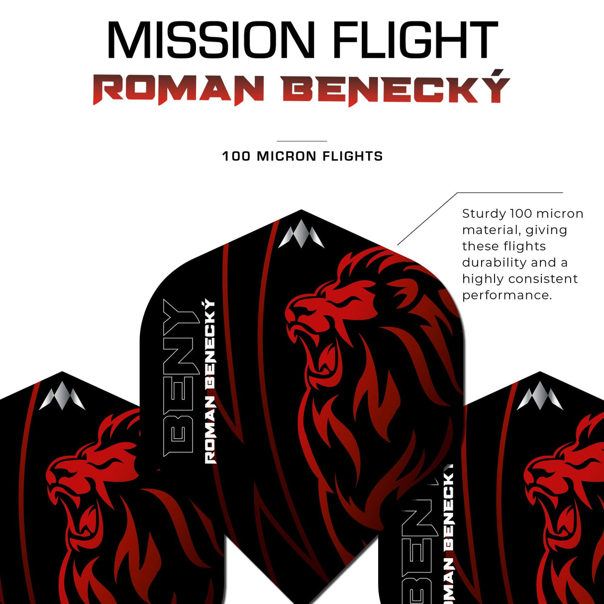 *Mission Solo Dart Flights - 100 Micron - No2 - Std - Roman Benecky