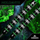 Mission Moldavite Darts - Steel Tip - 95% Tungsten - Black & Green
