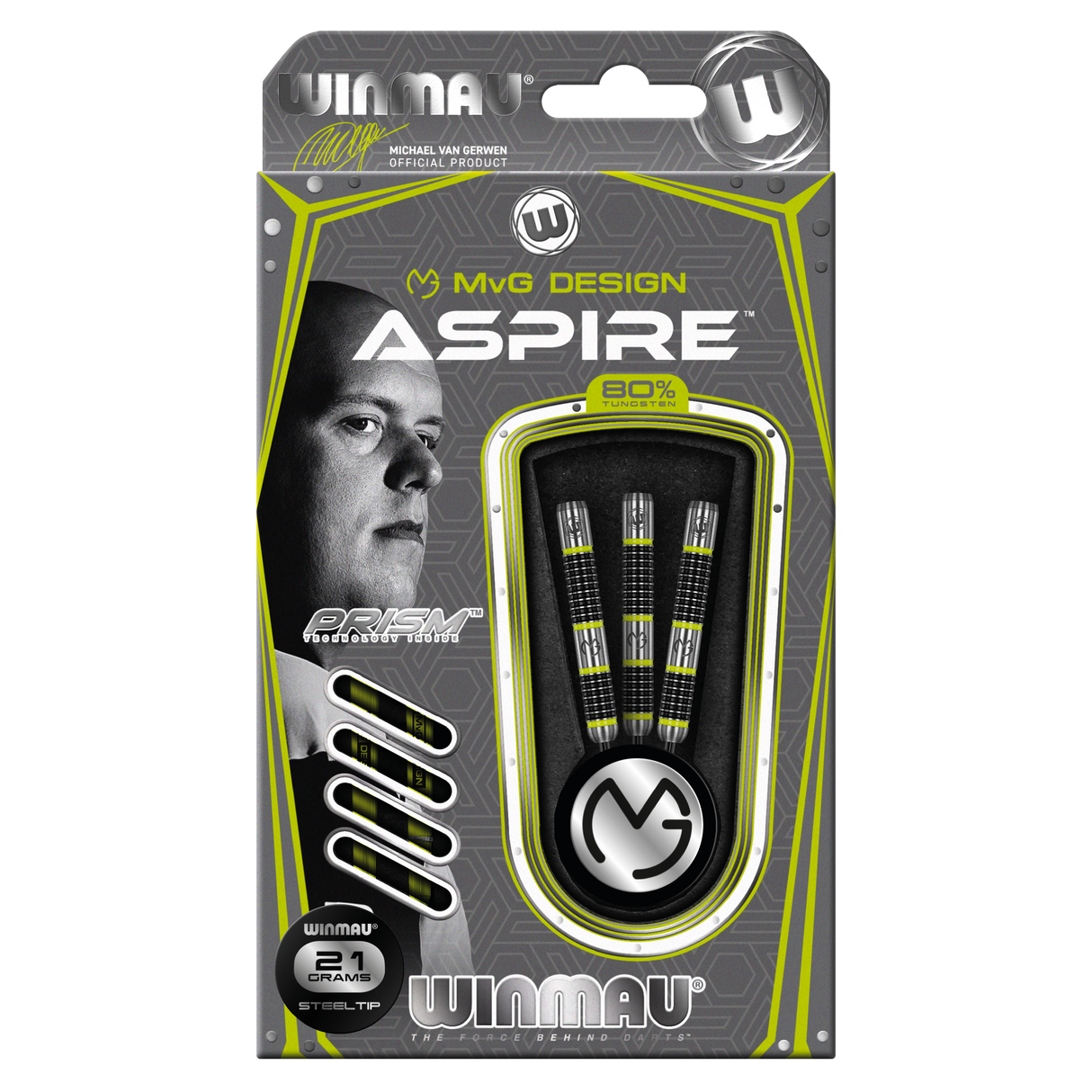 Winmau Michael van Gerwen Darts - Steel Tip - 90% Tungsten - Aspire