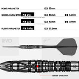 Caliburn Players Darts - Steel Tip - 90% Tungsten - Obsidian: Naikun