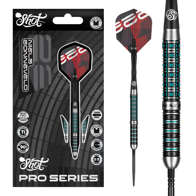 Shot Pro Series TP Darts - Steel Tip - 90% Tungsten - Niels Zonneveld 23g