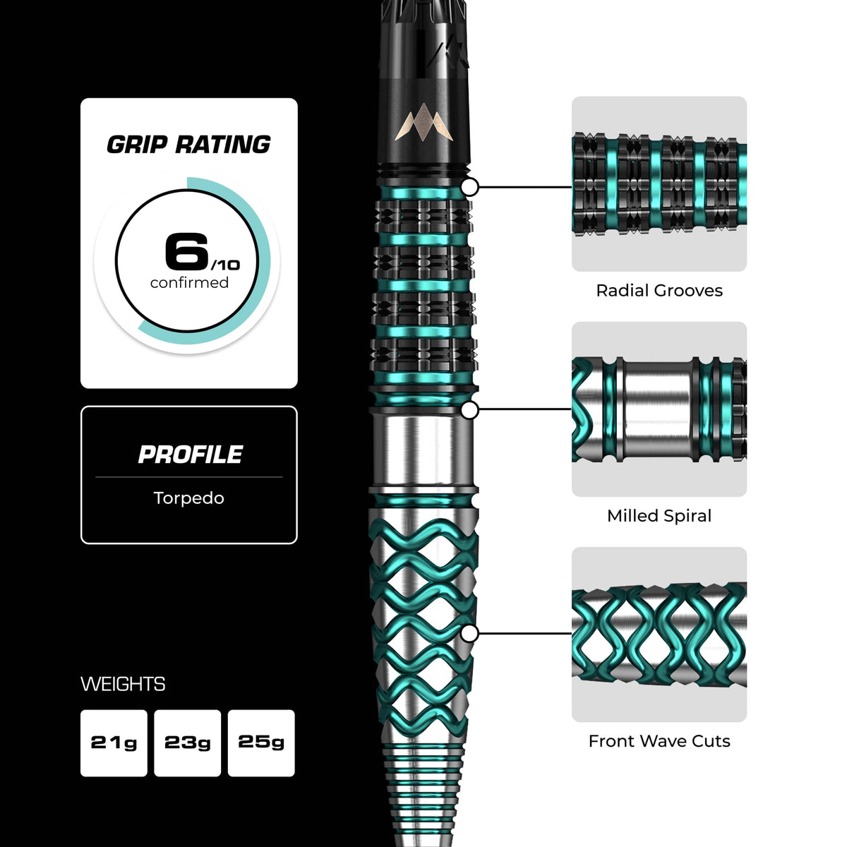 Mission Neptune R2.5 Darts - Steel Tip - 90% Tungsten
