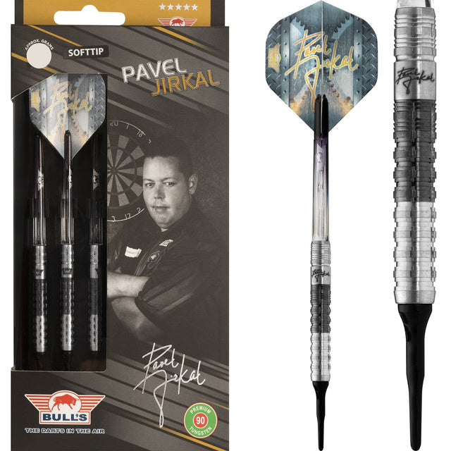 *Bulls Pavel Jirkal Darts - Soft Tip - 90 - Black Titanium 18g
