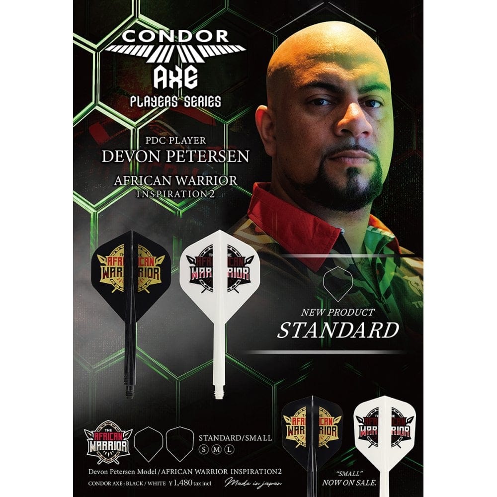 *Condor AXE Dart Flights - Devon Petersen - Standard - African Warrior - Inspiration 2 - White