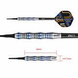 *One80 Ascent Darts - Soft Tip - S02 - Black & Blue