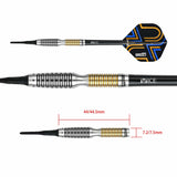 *One80 Ascent Darts - Soft Tip - S03 - Black & Gold