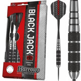 Harrows Black Jack Darts - Steel Tip Stainless Steel - Knurled 18g