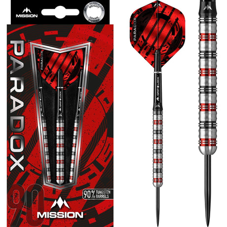 *Mission Paradox Darts - Steel Tip - Straight - M1 - Electro Black & Red 21g