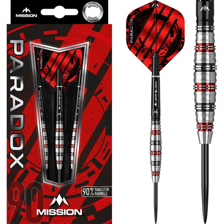 *Mission Paradox Darts - Steel Tip - Curved - M2 - Electro Black & Red 22g