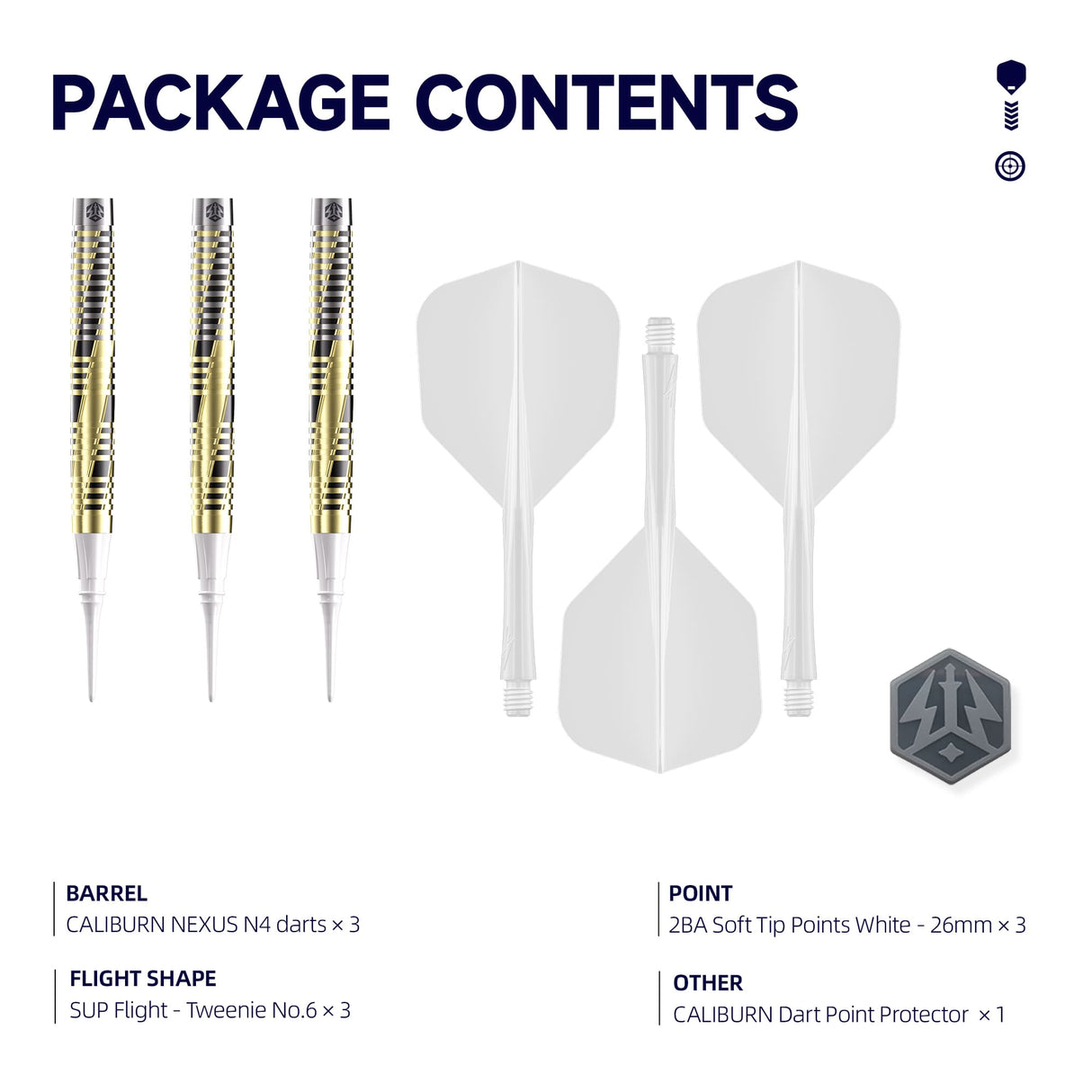 Caliburn Nexus Darts - Soft Tip - 95% Tungsten - N4 19g