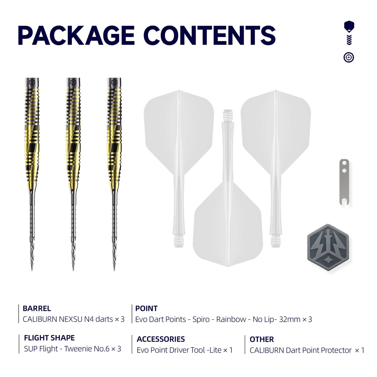 Caliburn Nexus Darts - Steel Tip - 95% Tungsten - N4