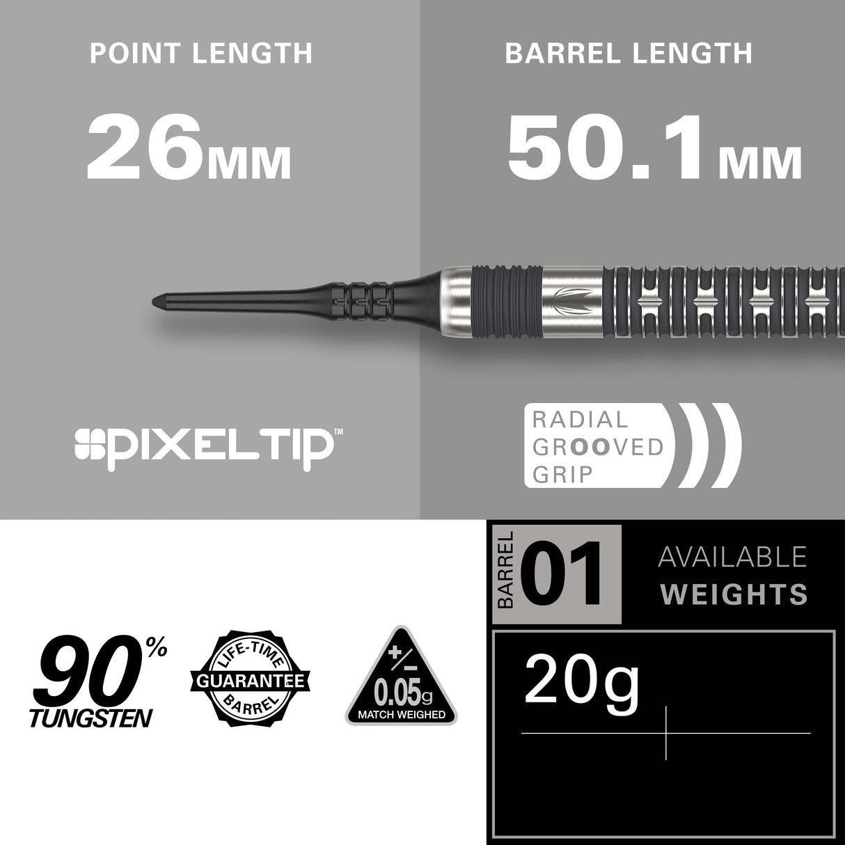 Target Chris Dobey Darts - Soft Tip - 90% Tungsten - Hollywood Action 20g