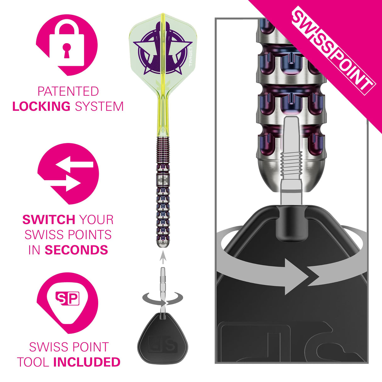 Target Luke Littler Darts - Steel Tip - 90% Tungsten - World Champion 23g
