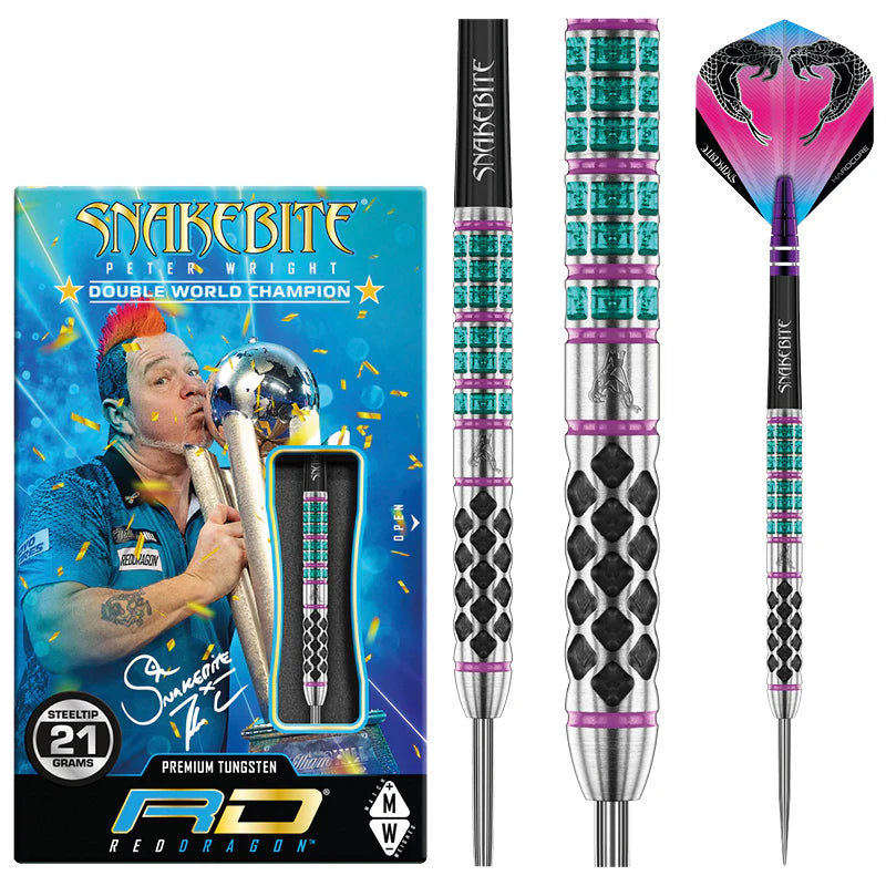 Red Dragon Peter Wright Darts - Steel Tip - 90% Tungsten - Supa Venom