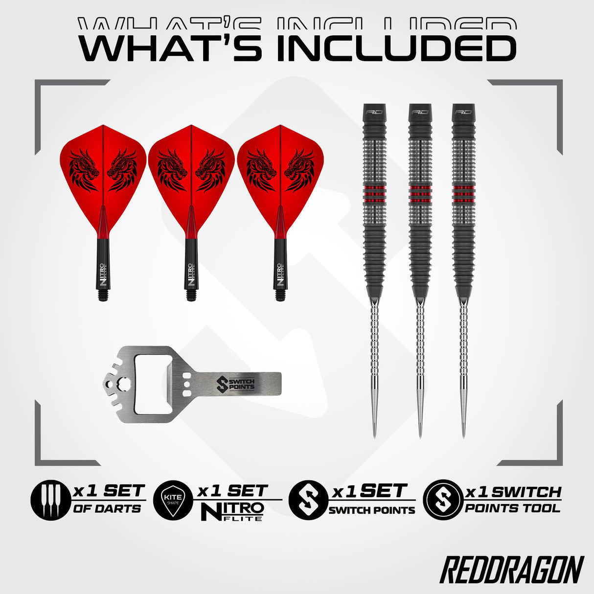 Red Dragon Jonny Clayton Switch Darts - Steel Tip - 90% Tungsten - Hiraeth