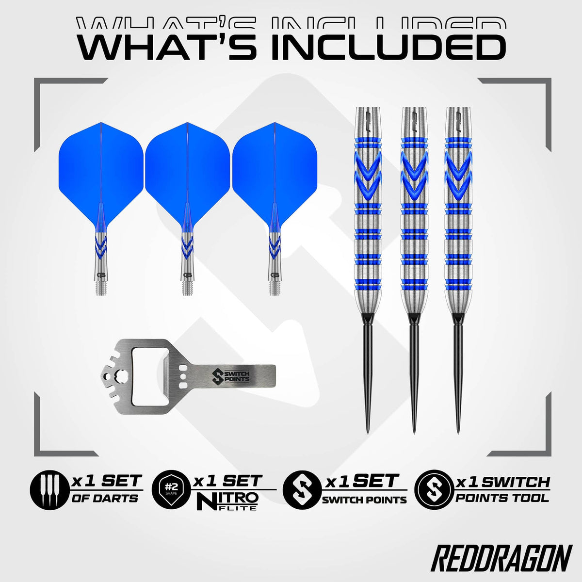 Red Dragon Gerwyn Price Switch Darts - Steel Tip - 90% Tungsten - Original