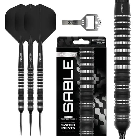 Red Dragon Sable Darts - Steel Tip - 90% Tungsten - Parallel