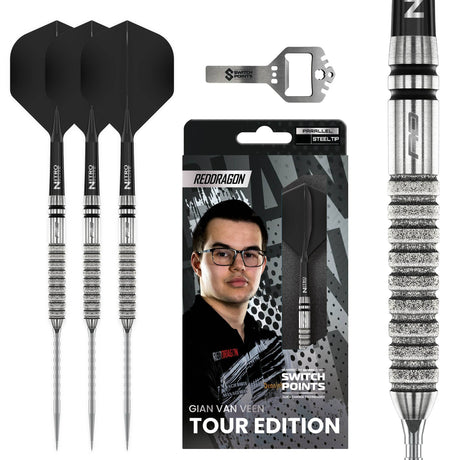 Red Dragon Gian van Veen Switch Darts - Steel Tip - 90% Tungsten - Diamond 21g