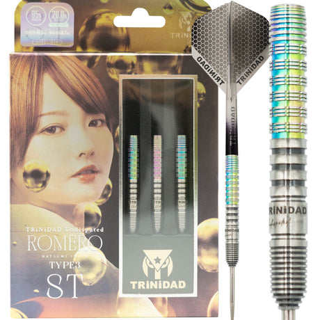 Trinidad Undisputed Darts - Steel Tip - 95% Tungsten - Romero 3 - Coral - 20g