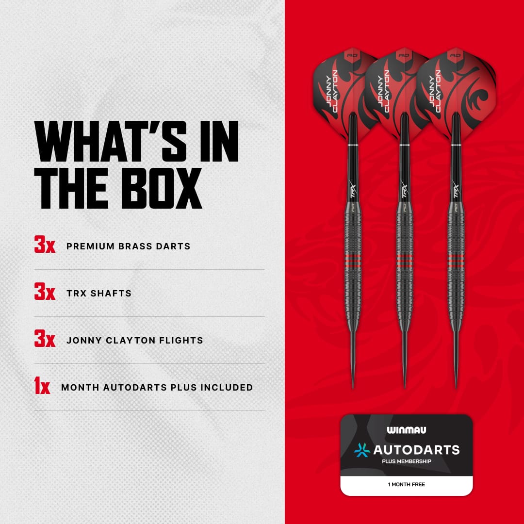 Red Dragon Jonny Clayton Darts - Steel Tip - Brass - Core 21g