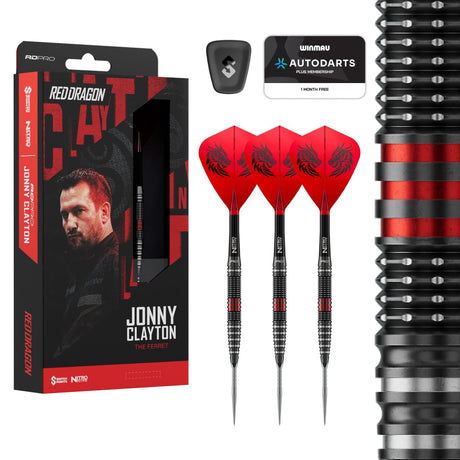 Red Dragon Jonny Clayton Darts - Steel Tip - 90% Tungsten - Pro