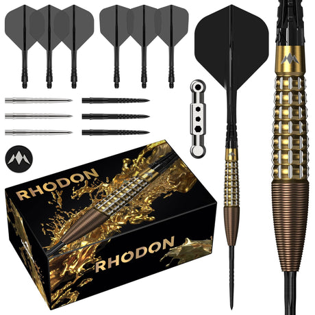 Mission Rhodon Darts - Steel Tip - 95% Tungsten - Bronze & Gold PVD