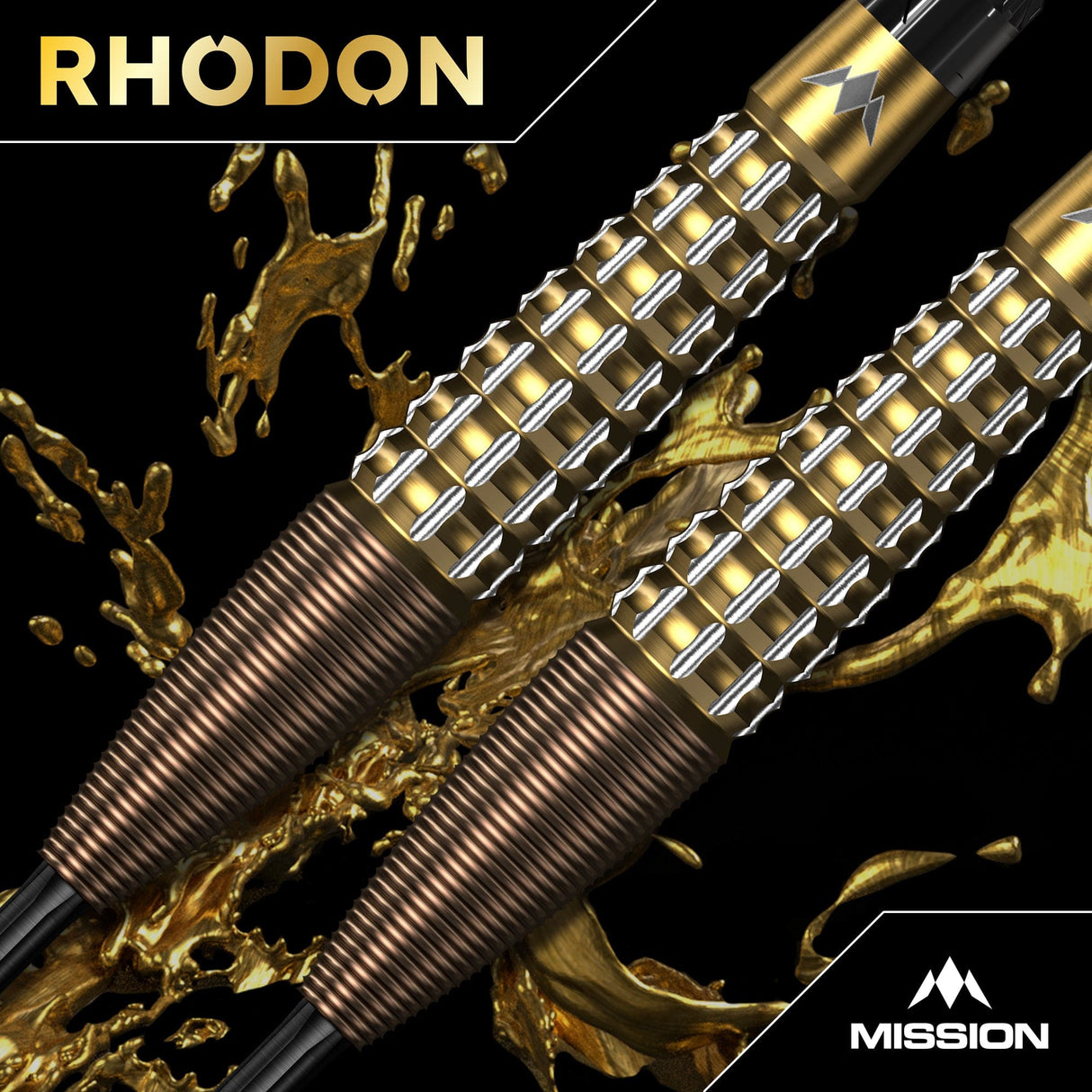 Mission Rhodon Darts - Steel Tip - 95% Tungsten - Bronze & Gold PVD