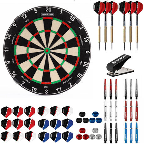 Precise 180 Endorphine Dartboard Starter Set - Dart Board, Darts & Accessories
