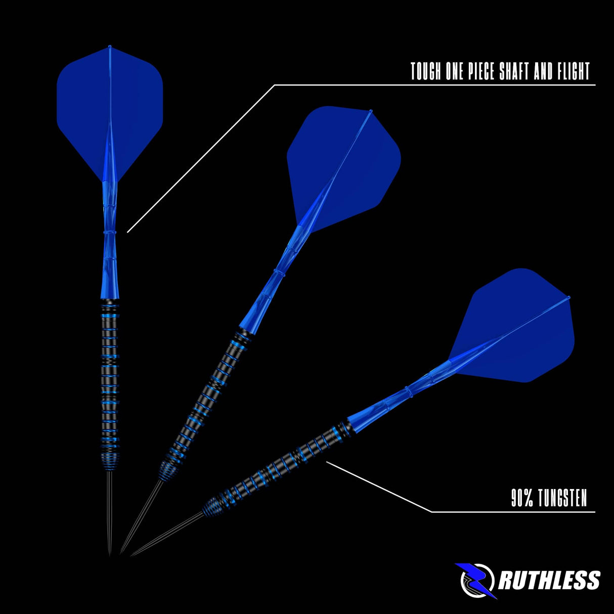 Ruthless Icestorm Darts - Steel Tip - 90% Tungsten 22g