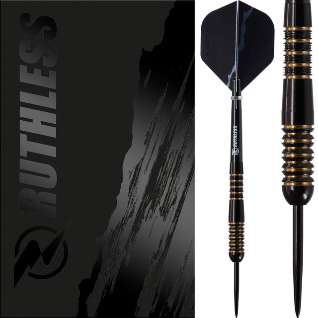 Ruthless Black Wolf Darts - Steel Tip Tungsten - Gold Ring 21g