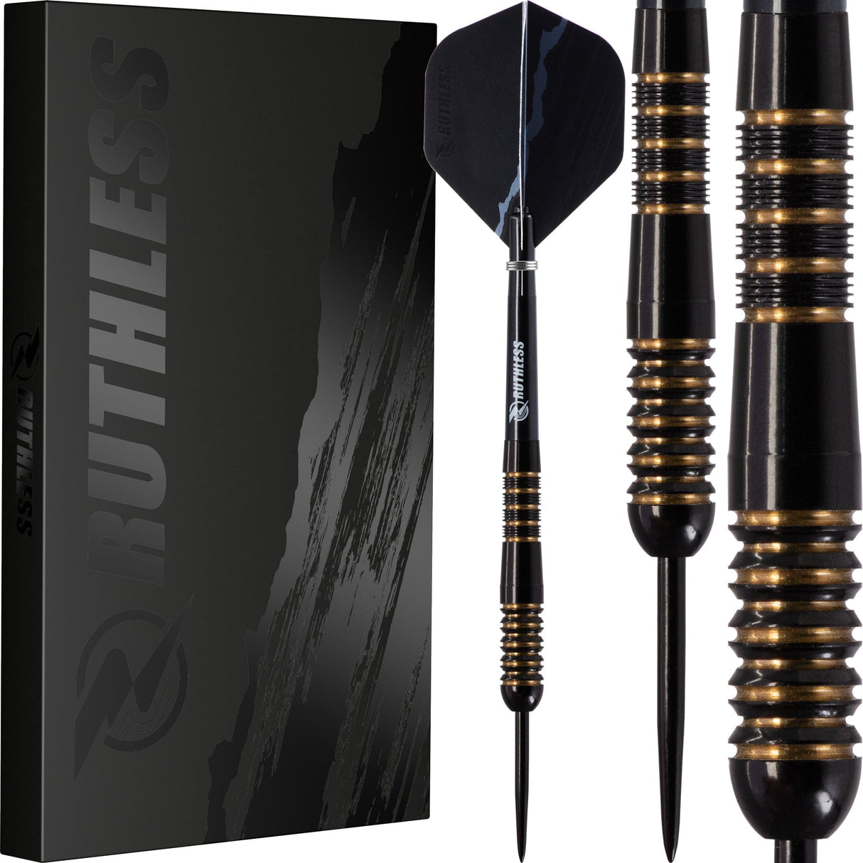 Ruthless Black Wolf Darts - Steel Tip Tungsten - Gold Ring