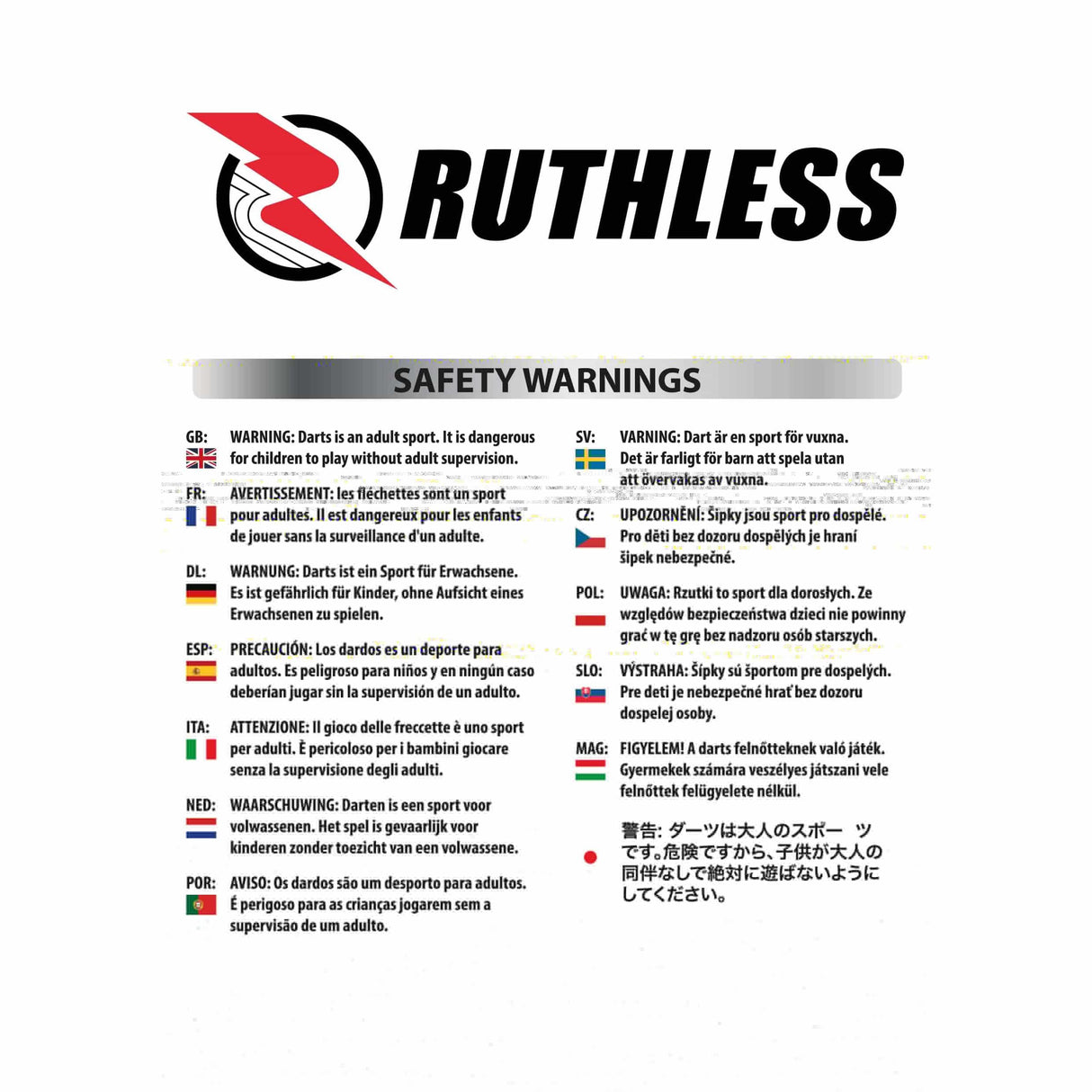 Ruthless Home Darts Centre - Surround & Hotshot Dartboard - 2 sets of darts