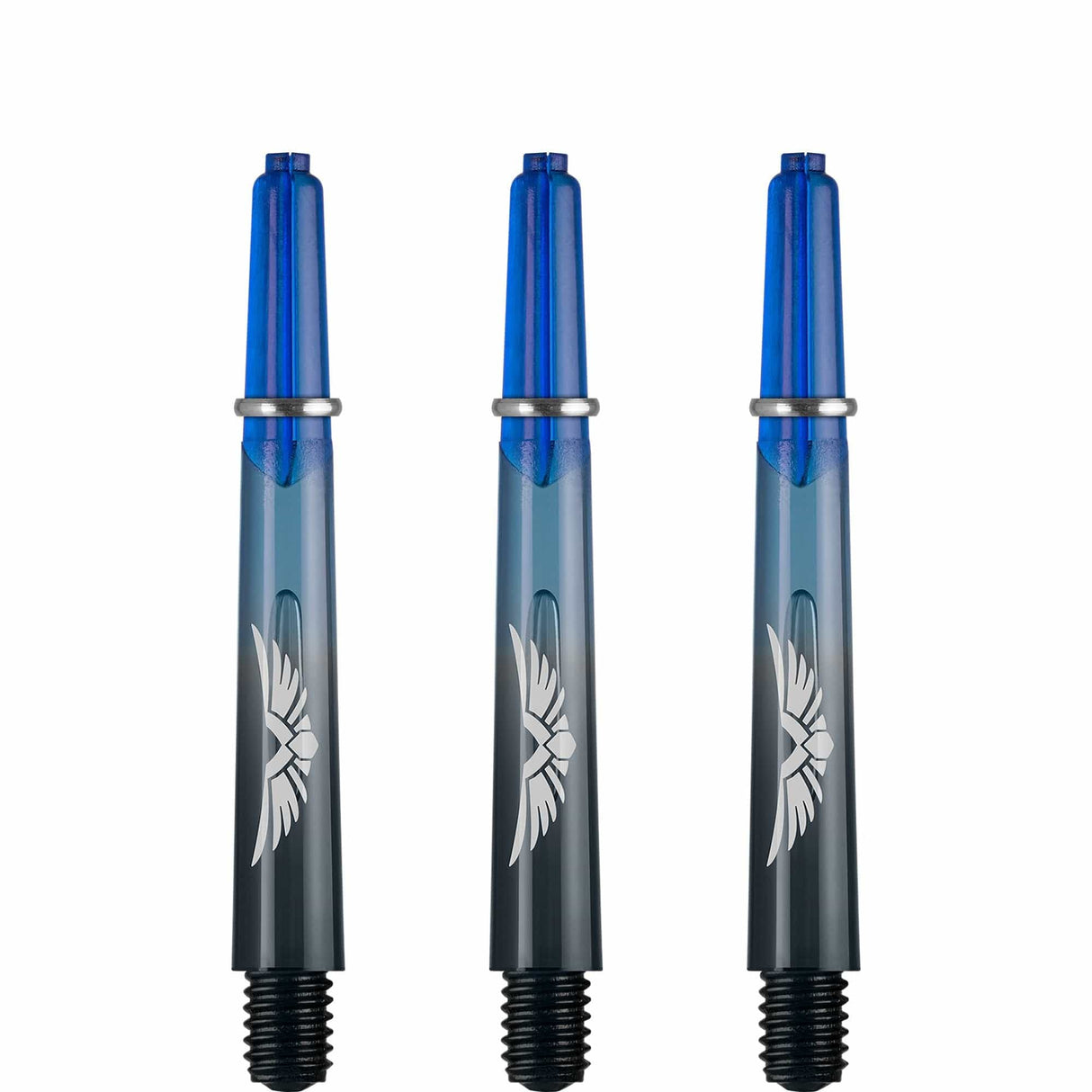 *Shot Eagle Claw Dart Shafts - with Machined Rings - Strong Polycarbonate Stems - Black Blue Tweenie