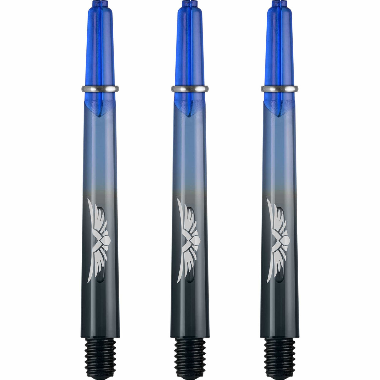 *Shot Eagle Claw Dart Shafts - with Machined Rings - Strong Polycarbonate Stems - Black Blue Medium