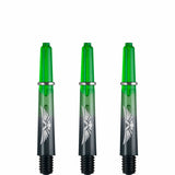 *Shot Eagle Claw Dart Shafts - with Machined Rings - Strong Polycarbonate Stems - Black Green Short