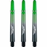 *Shot Eagle Claw Dart Shafts - with Machined Rings - Strong Polycarbonate Stems - Black Green Medium