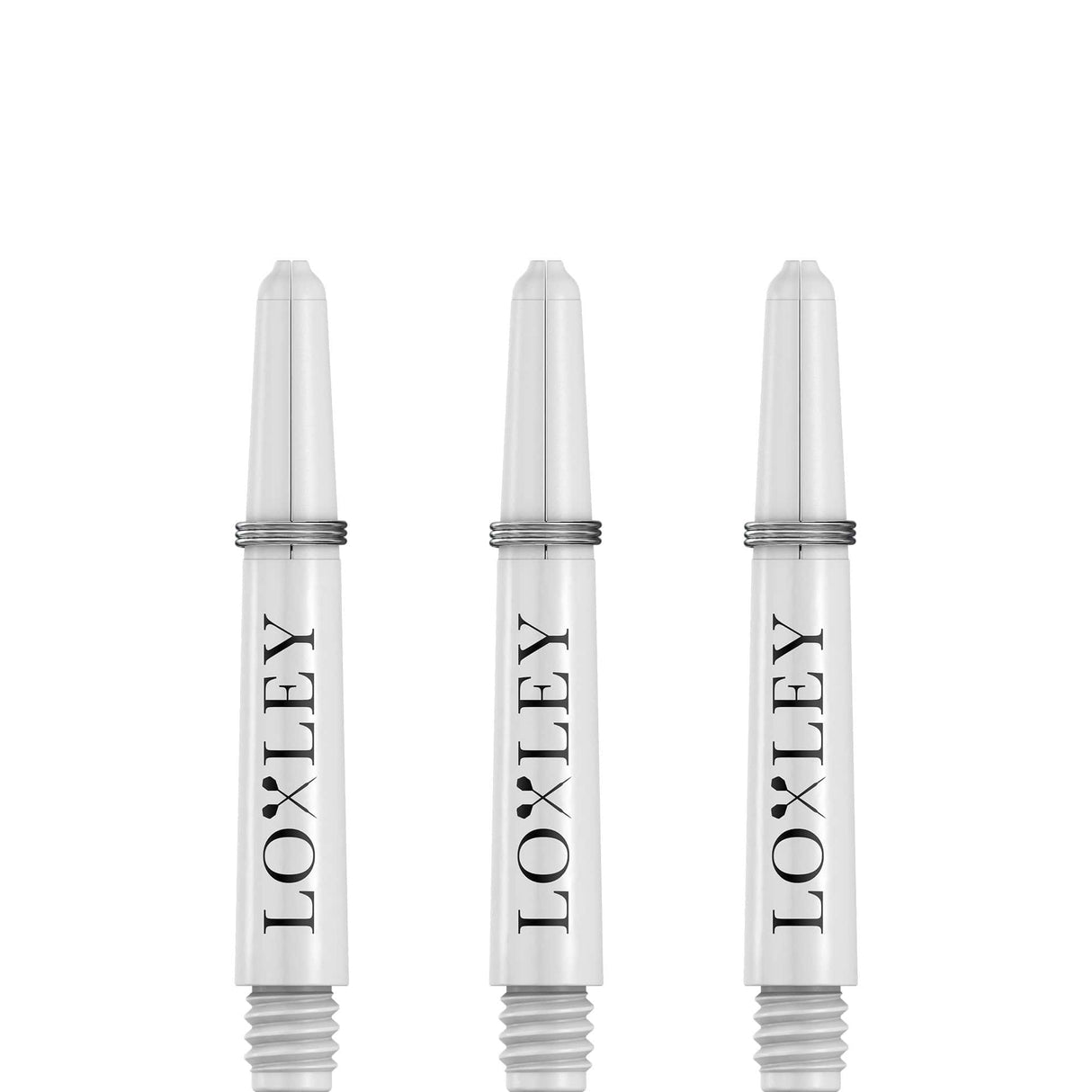 *Loxley Nylon Shafts - Dart Stems with Springs - White Short
