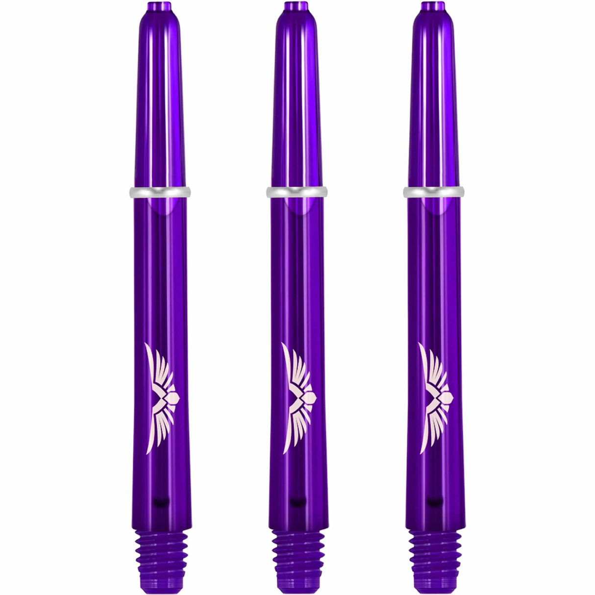 *Shot Eagle Claw Dart Shafts - with Machined Rings - Strong Polycarbonate Stems - Purple Medium