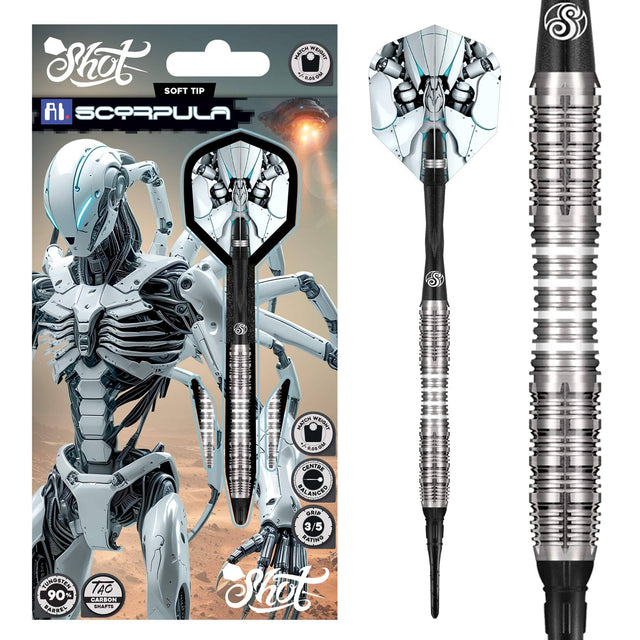 Shot AI Darts - Soft Tip - 90% Tungsten - Scorpula 20g