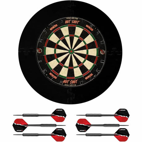 Ruthless Home Darts Centre - Jigsaw Surround & Hotshot Dartboard - 2 sets of darts