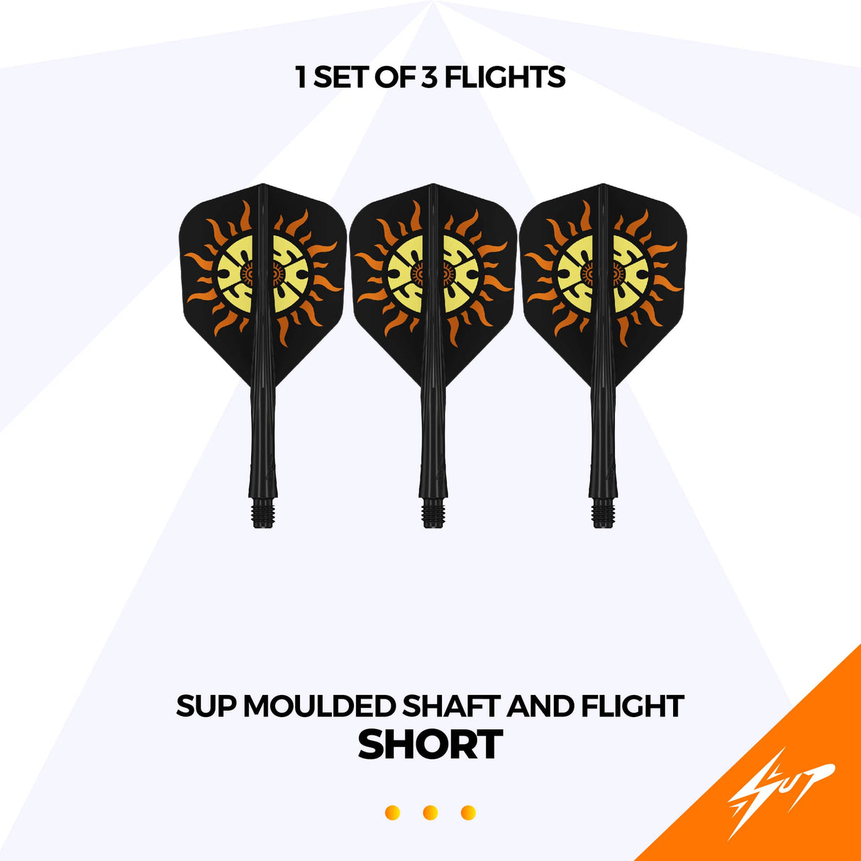 Caliburn SUP Dart Flights - Moulded Shaft & Flight - Sun - Standard No6