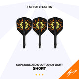 Caliburn SUP Dart Flights - Moulded Shaft & Flight - Sun - Standard No6