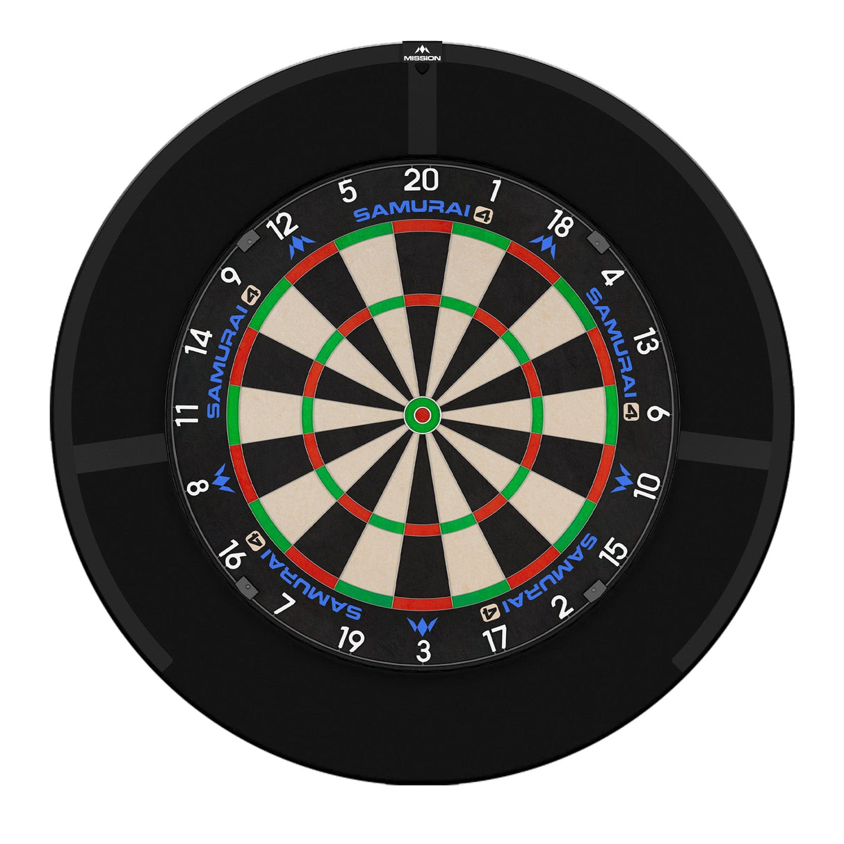 Mission Samurai 4 Dartboard Set - Dart Board, Surround & Torus 270 Light Samurai 4 White
