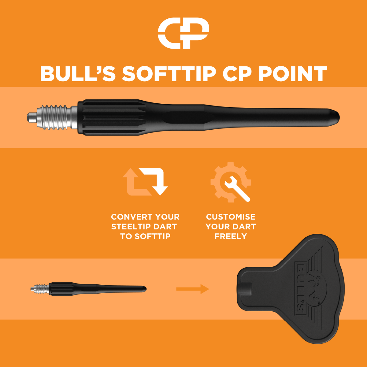 Bulls CP Dart Points - Soft Tip - Black