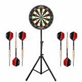 Ruthless Marksman Dartboard & Stand Set - Dart Board, Stand & 2 sets of Brass Darts