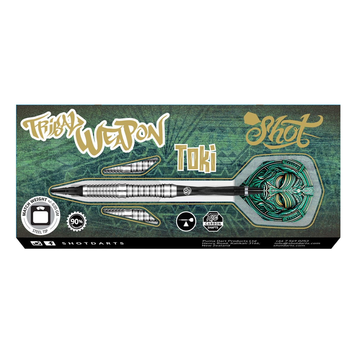 Shot Tribal Weapon Darts - Soft Tip - 90% Tungsten - Toki