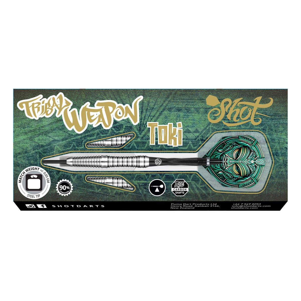 Shot Tribal Weapon Darts - Steel Tip - 90% Tungsten - Toki