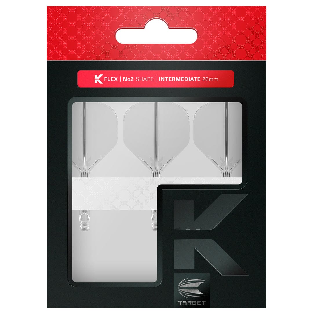 Target K-Flex Dart Flights - Moulded Flight & Shaft - Standard No2 - Clear